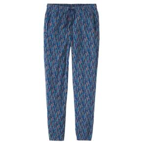 SMALL-Patagonia Micro D Fleece Joggers in Climbing Trees Ikat: Sound Blue